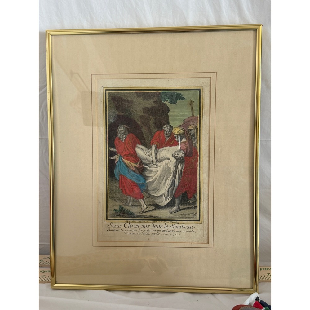 Vintage Religious Engraving Jesus Christ Framed Print‎ C-10